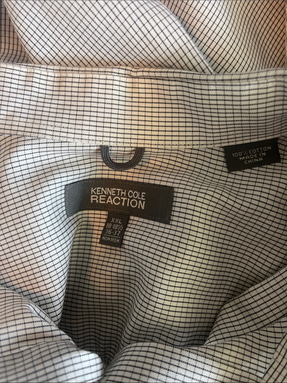 Kenneth Cole Light Blue Micro-Check Dress Shirt - Picture 5 of 5